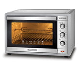 Black+Decker, 62 Litres Double Glass Toaster Oven with Rotisserie, Silver, TRO62RDG